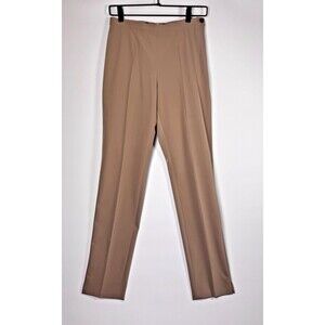 Bogner Pants Womens Size 4 Beige Stretch Side Zip Straight Leg Luxury Trouser